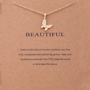 ‼️3/$30 Boho “Beautiful” Butterfly Gold Necklace